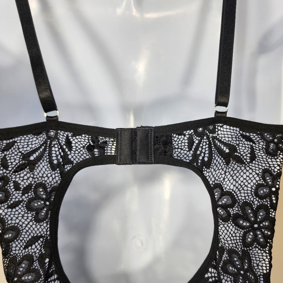 BNWOT Gorgeous black Underwired bodysuit top Lingerie size S teddy Babydoll - Picture 9 of 9